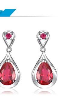 JewelryPalace капли воды 4ct создан красный рубин кулон 925 пробы серебряные ожерелья для женщин модные украшения без цепи
