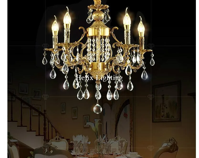 Бесплатная доставка современные Люстра из латуни E14 люстра сплава цинка высокое