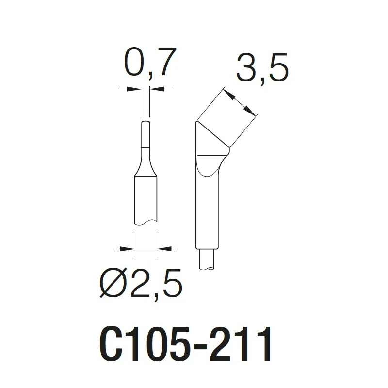 Оригинальные наконечники для пайки JBC C105 211|Сварочные наконечники| |