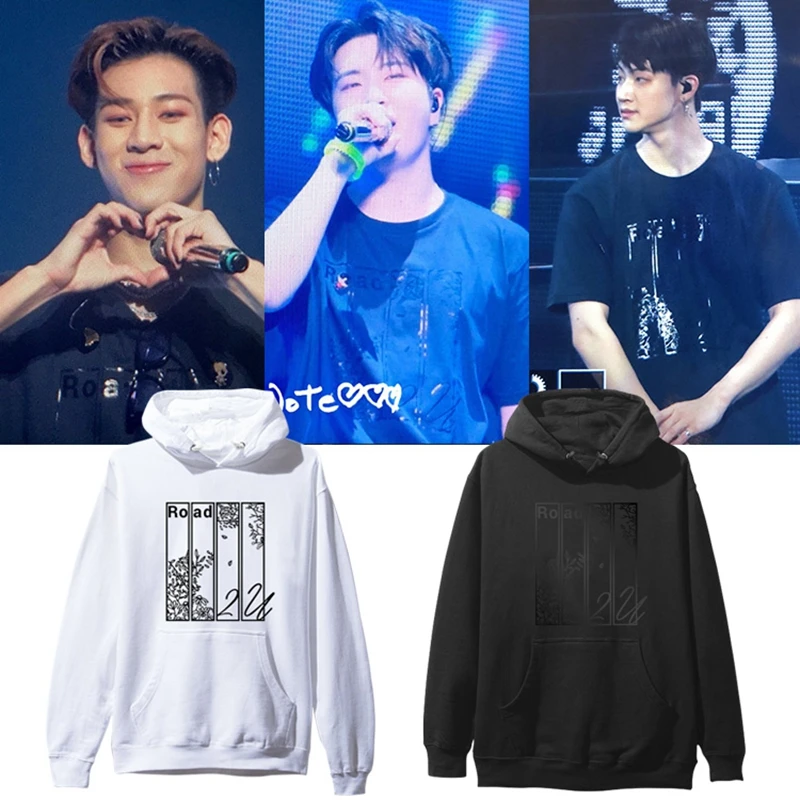 

Kpop GOT7 Road 2 U Day Tour Concert men Hoodie sweatshirts pullover long sleeve Cap spring/Autumn Sweatshirt causal wear