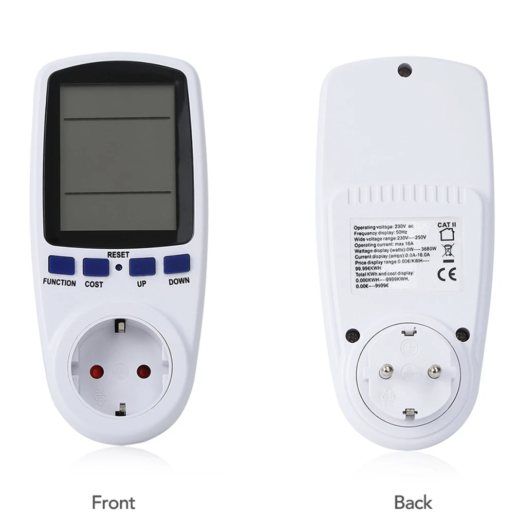 ACEHE штепсельная вилка европейского стандарта цифровой счетчик мощности энергии