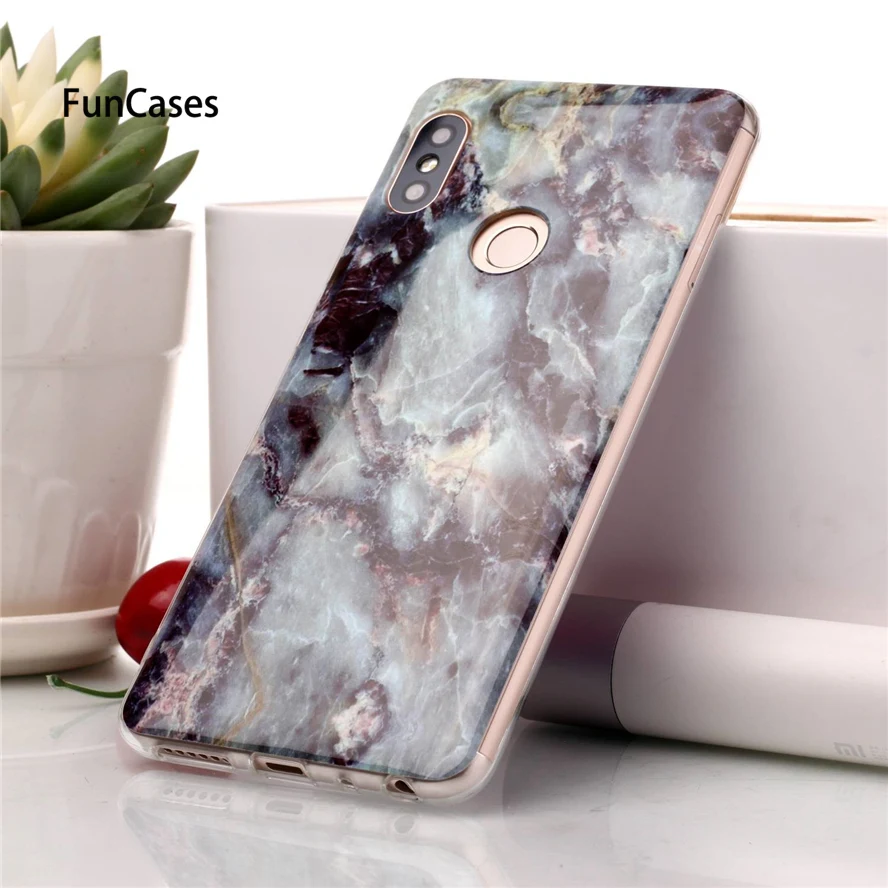 Роскошные Мрамор Камень случае СПС Coque Xiaomi Redmi Note 5 Pro Мягкие силиконовые ТПУ