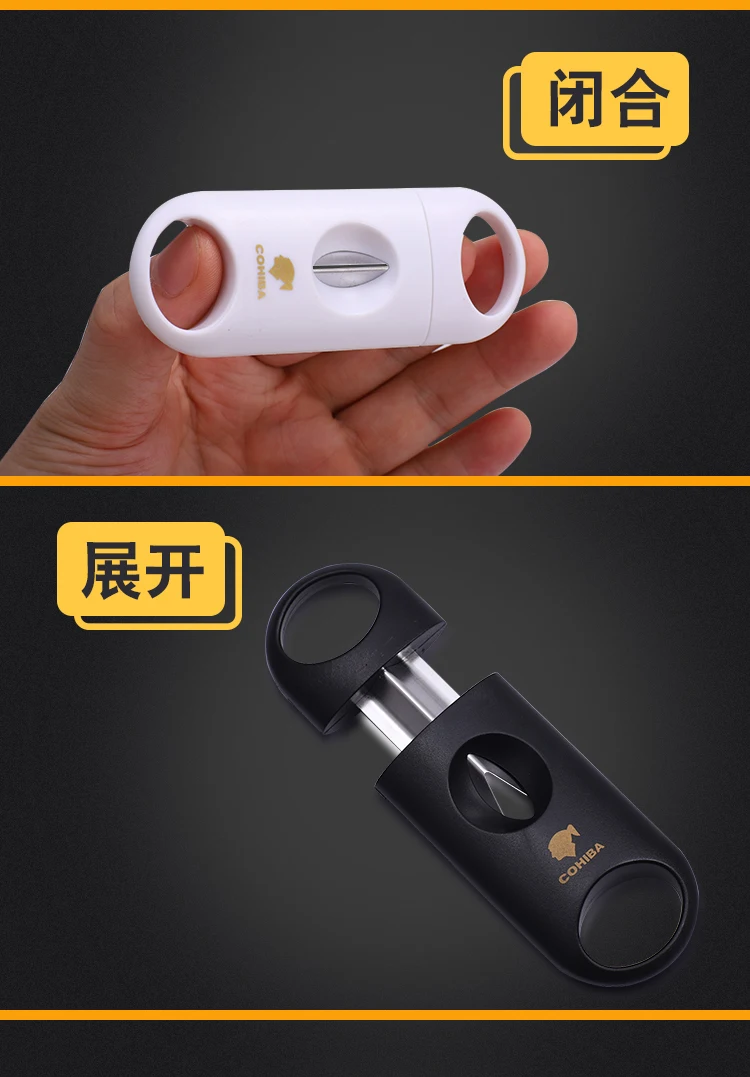 COHIBA пластик V Cut нержавеющая сталь лезвие, нож для сигар Sharp Sigaar резка инструмент сигар гильотина карман Zigarren резак