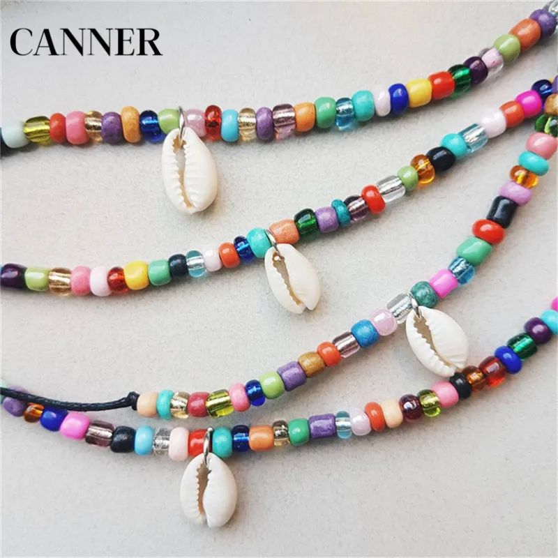 Canner богемные ручной работы в виде ракушек Шарм Бусы ножные браслеты красочные