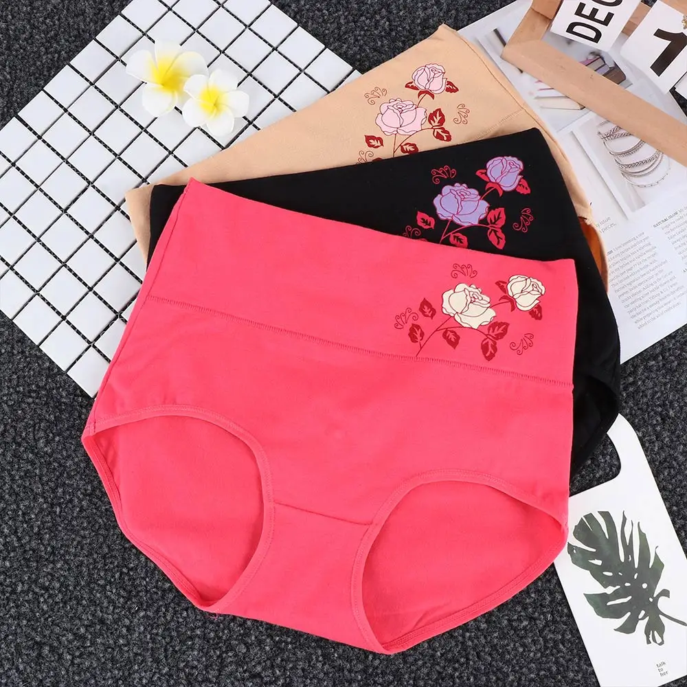 Женское корректирующее белье розовые трусики с вышивкой бесшовный послеродовый