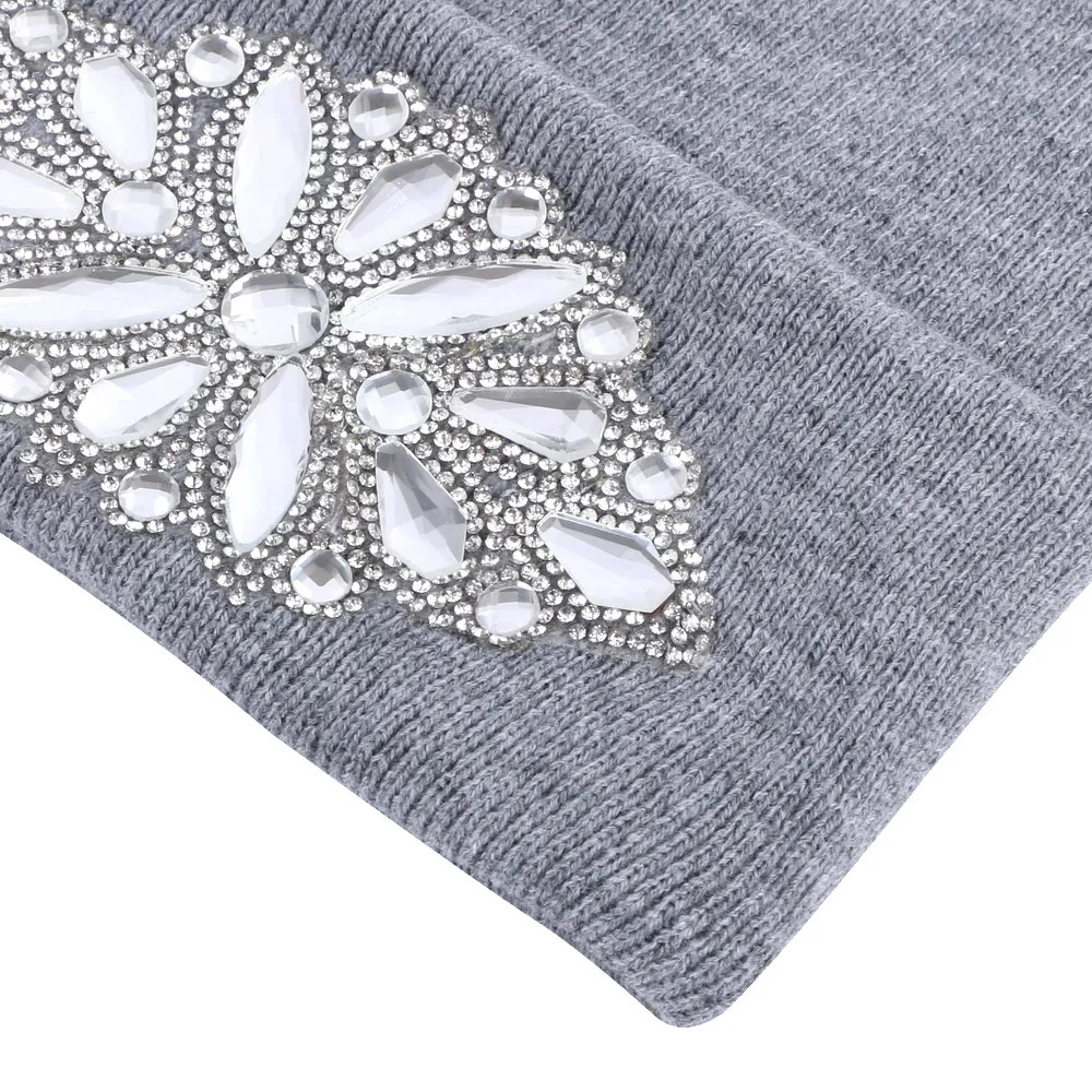 Женская шерстяная зимняя шапка, бренд skullies beanies, дизайнерские Роскошные теплые повседневные зимние шапки со стразами для девочек