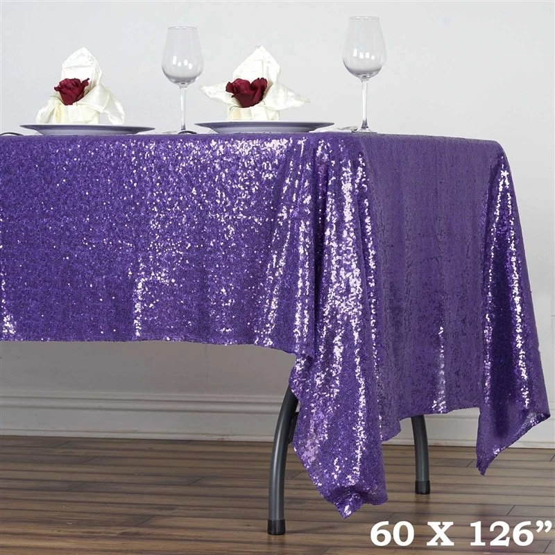 free shipping 10Pcs 60x126&quot150x 320cm Wholesale Premium SEQUIN Rectangular Tablecloth For Banquet Wedding Party | Дом и сад