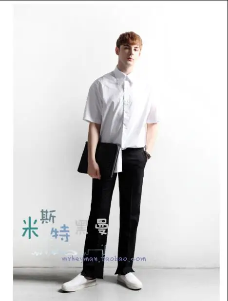 

S-5XL ! 2018 New Men's clothing GD Hair Stylist fashion curve bottom vent casual short sleeve Shirt plus size costumes