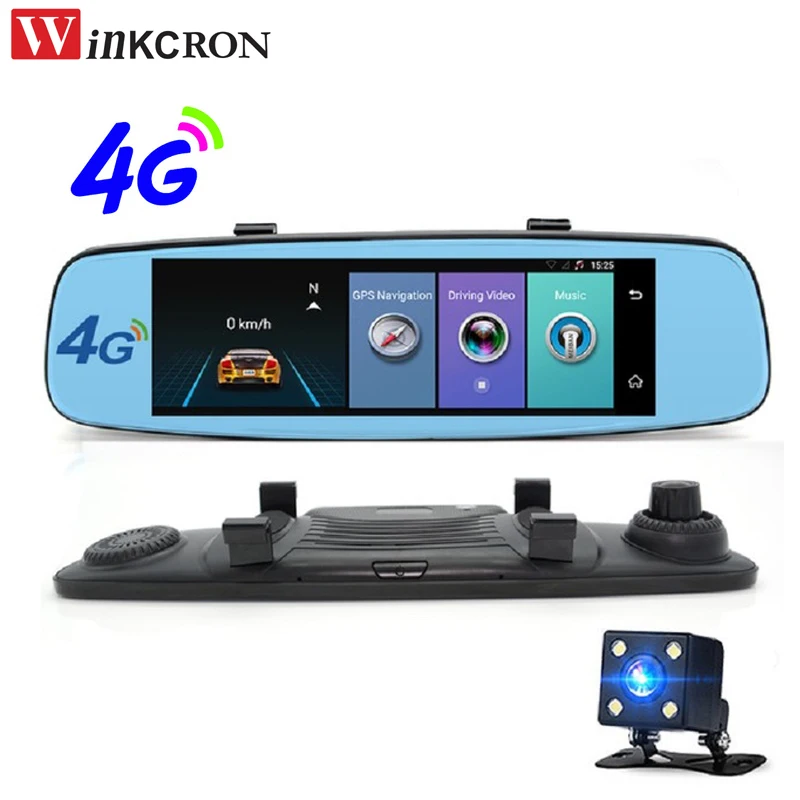 Автомобильный видеорегистратор-зеркало заднего вида 8 дюймов IPS Touch 4G Android 5 1 Full HD