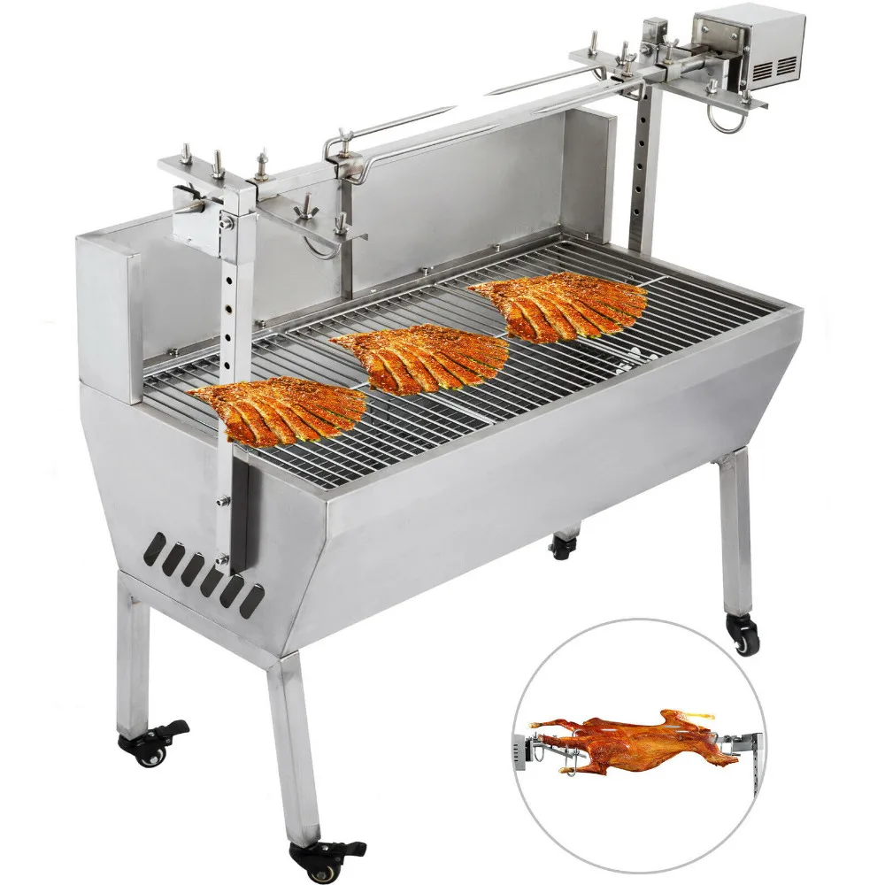 Гриль из нержавеющей стали для барбекю свиньи ягненка курицы вертушки жаровня