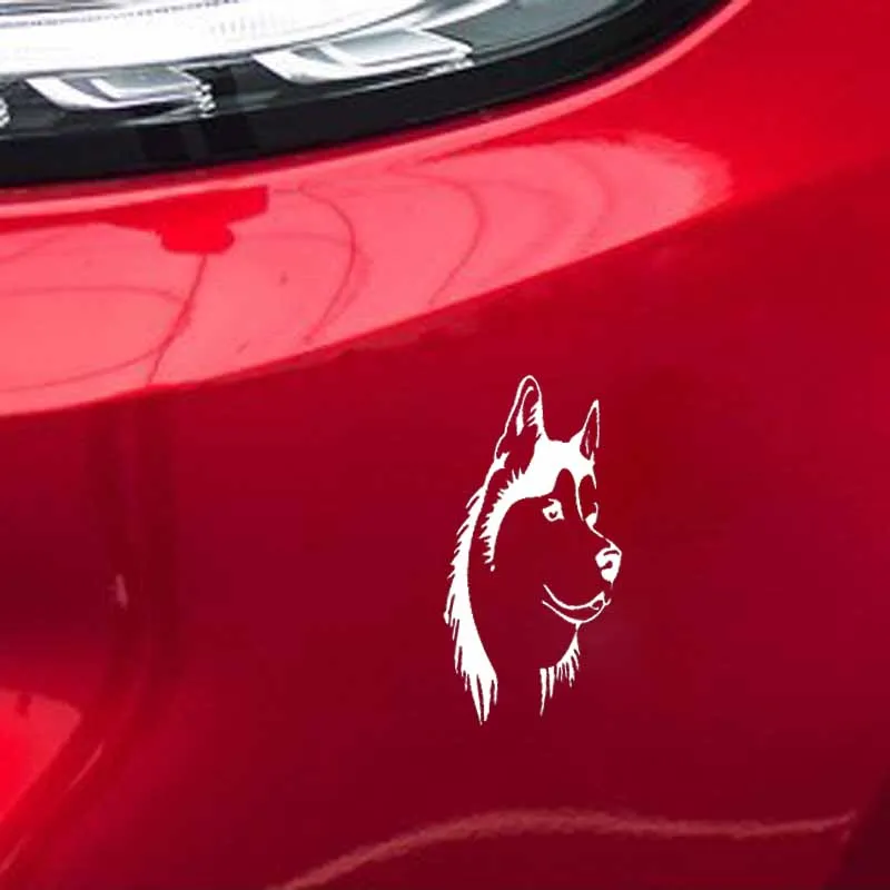

YJZT 7.3CM*15CM Wolf Dog Animal Vinyl Car Sticker Decals Black/Silver C10-00510