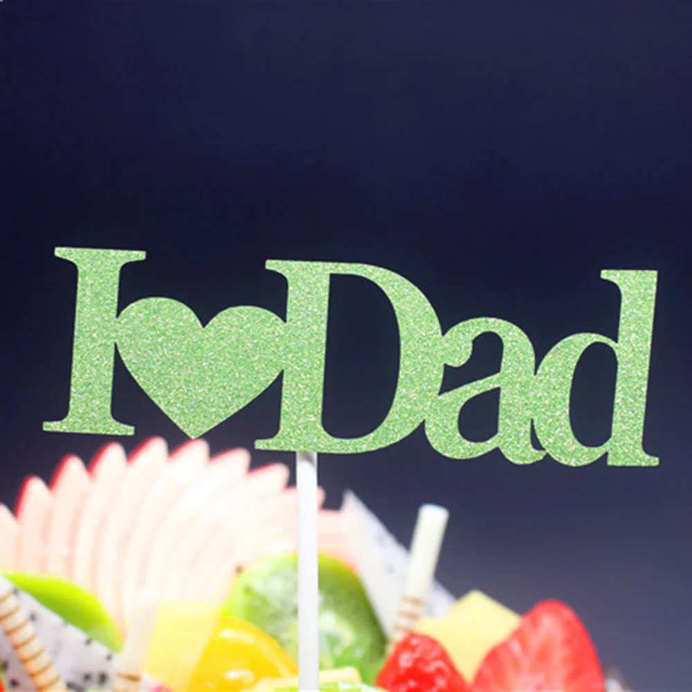 Green Dad День отца день матери Happy украшение для именинного торта Торт Топ бамбуковый флаг аксессуары для день рождения свадебные принадлежности - Цвет: Green Dad
