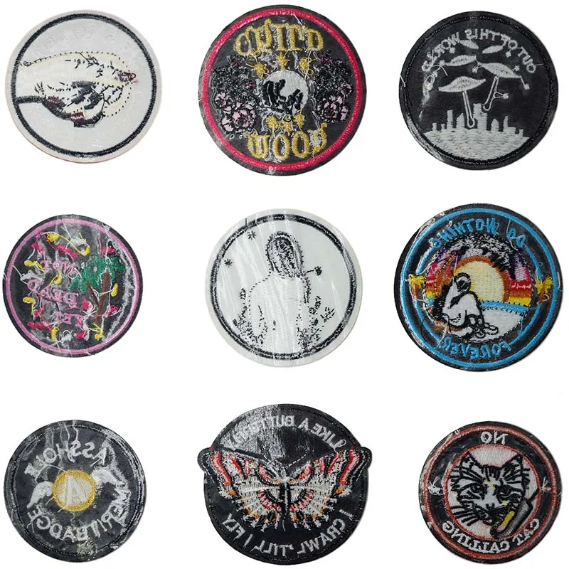 Лесное дерево НЛО сзади вышивка металлик рукоделие патч тканый трикотаж для