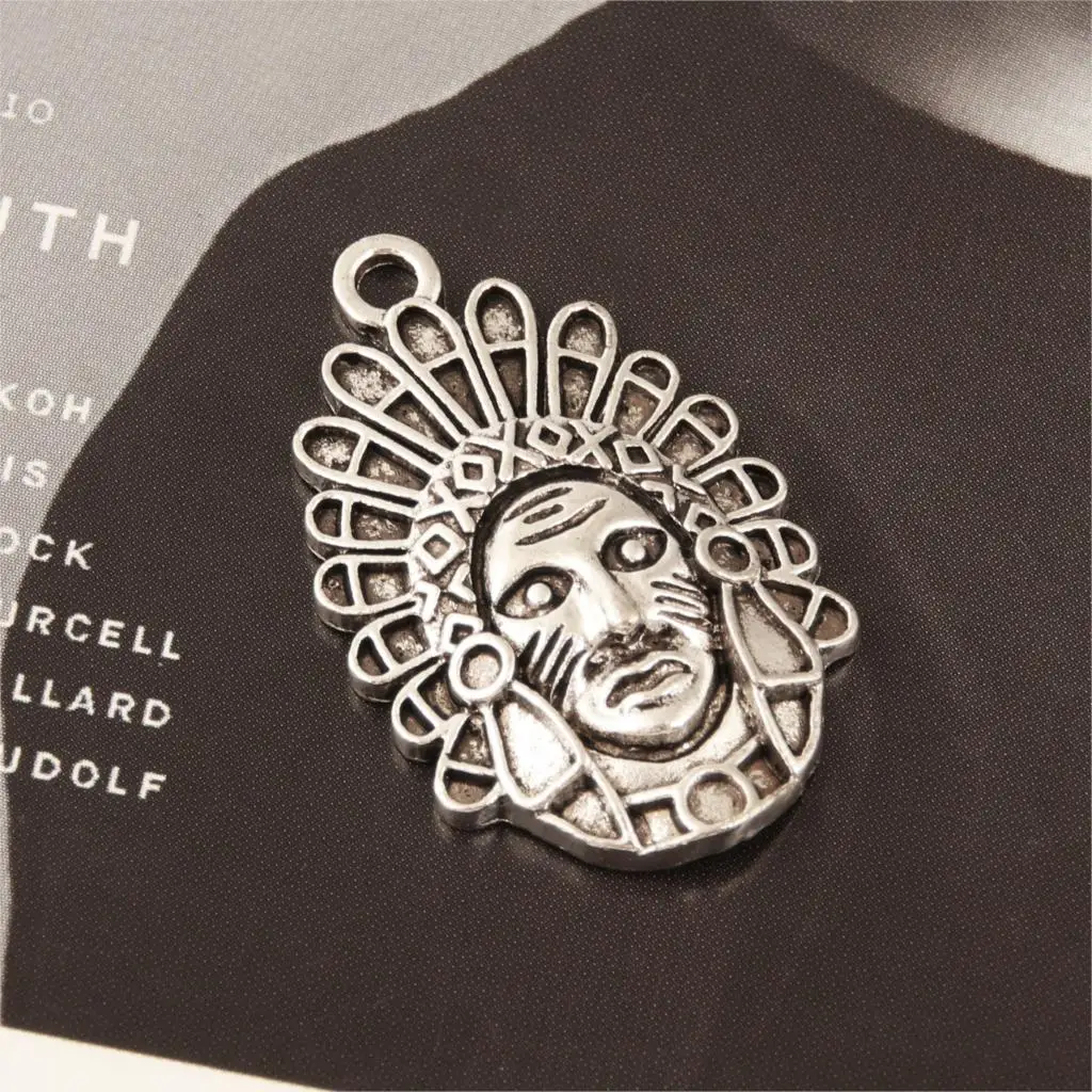 10 шт Серебряный цвет голова людей Подвески кулон изготовления ювелирных изделий