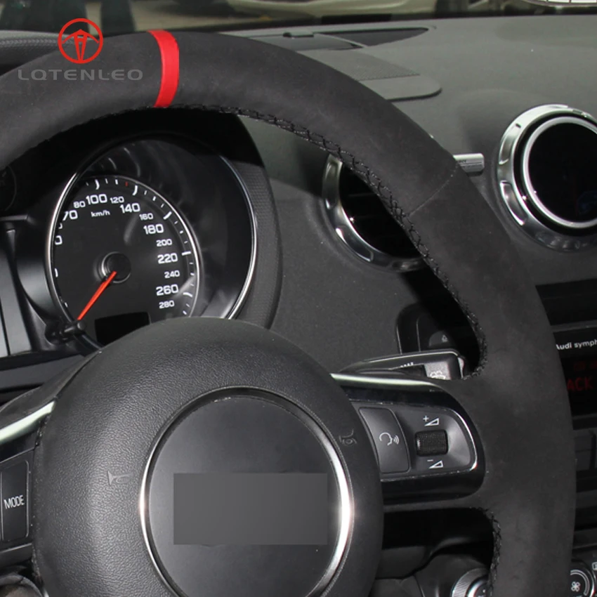 LQTENLEO черная замша DIY ручной сшитый чехол рулевого колеса автомобиля для Audi TT 2008-2013