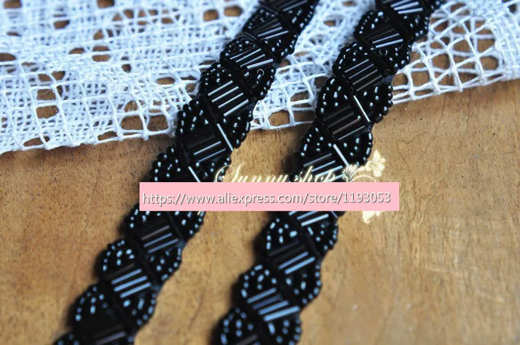 Аксессуары для одежды с белым и черным жемчугом 2 ярда/партия 1 5-2 см воротник