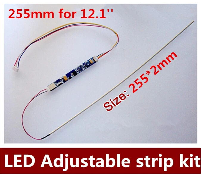 

255mm Adjustable brightness led backlight strip kit,Update 12.1inch laptop LCD ccfl panel to LED backlight