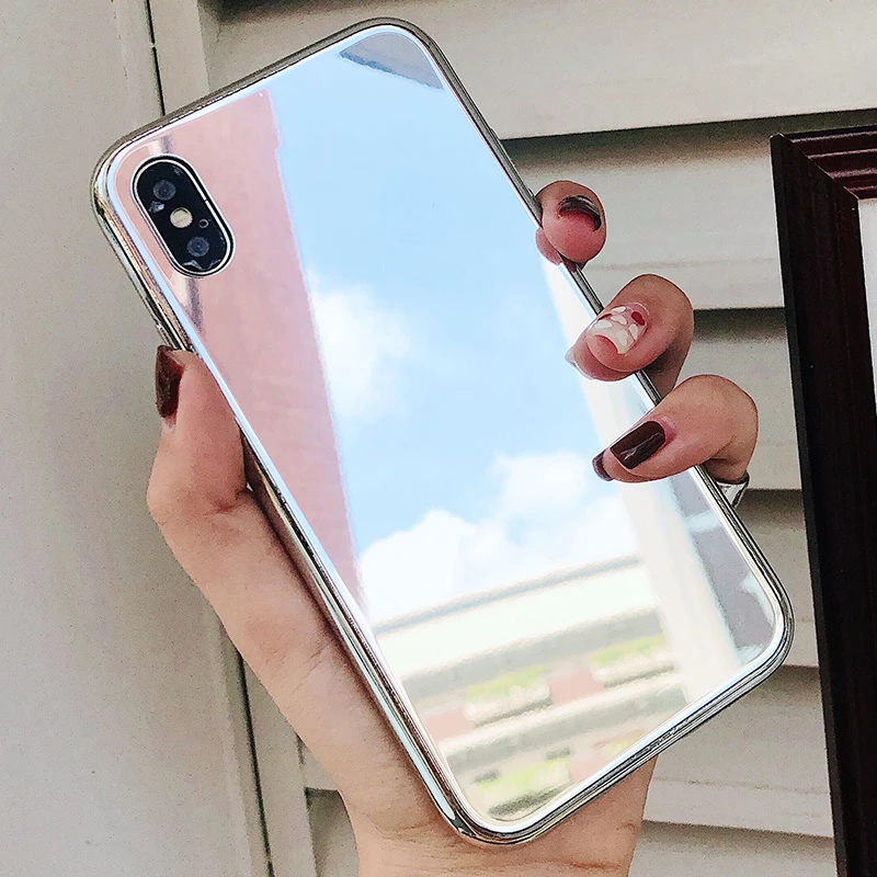 Модная губная помада косметическое зеркало чехол для телефона Капа iphone X XS 6s 6 7 8