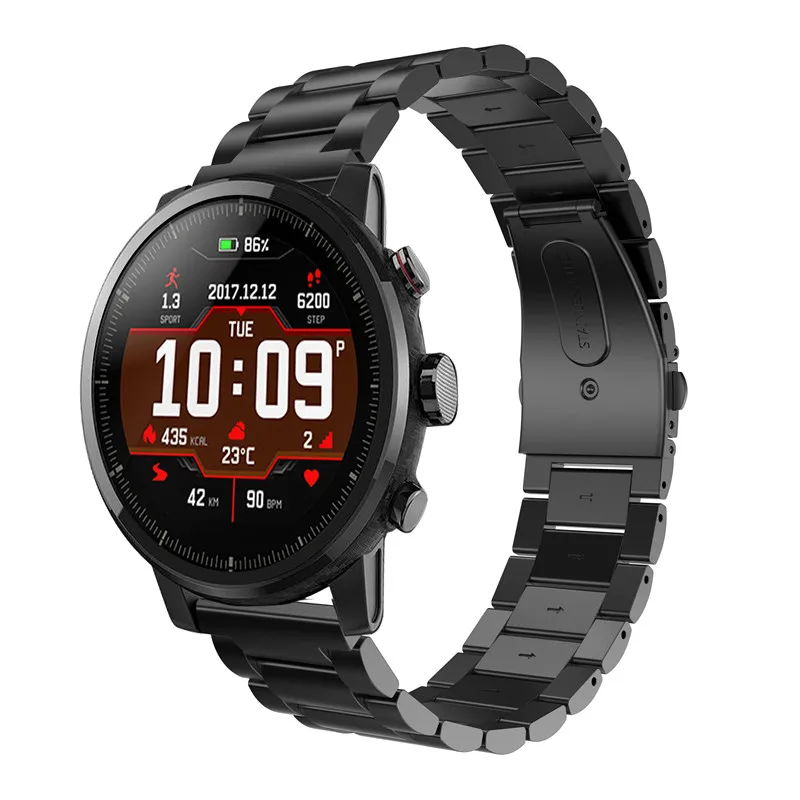 Ремешок из нержавеющей стали для оригинального Xiaomi Huami Amazfit Stratos 2 2th pace 22 мм