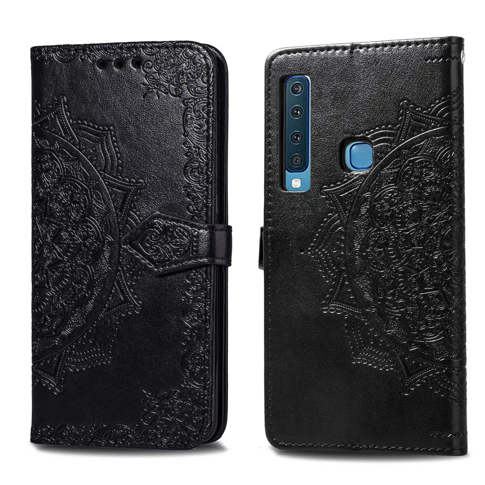3D чехол кошелек из искусственной кожи с цветком Datura для Samsung Galaxy A9 2018 книжка A920 A920F