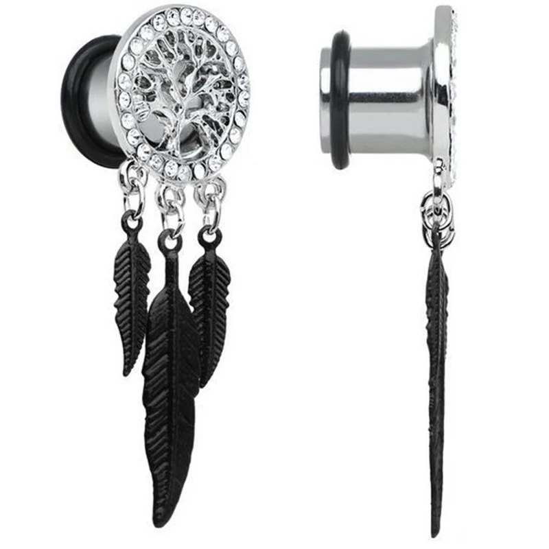 8 мм 20 из нержавеющей стали болты в форме листа туннель пирсинг расширитель уха