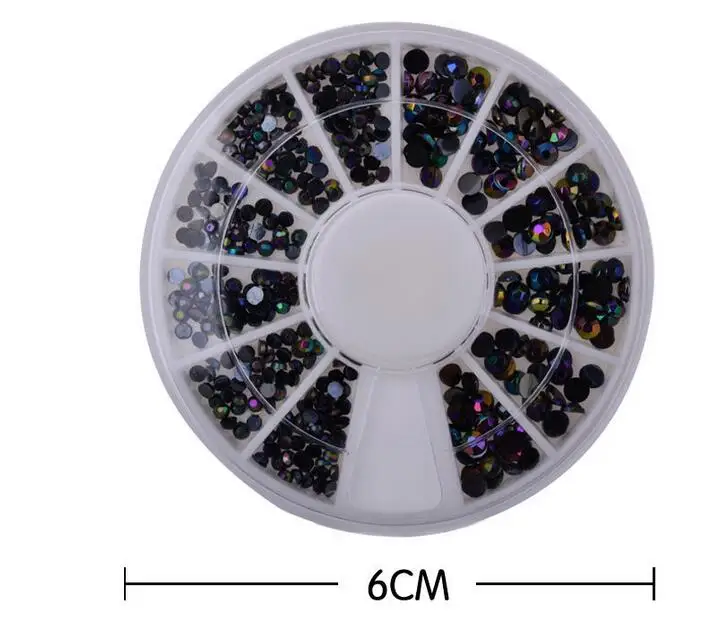 Новое поступление черные круглые украшения AB для ногтевого дизайна декоративные