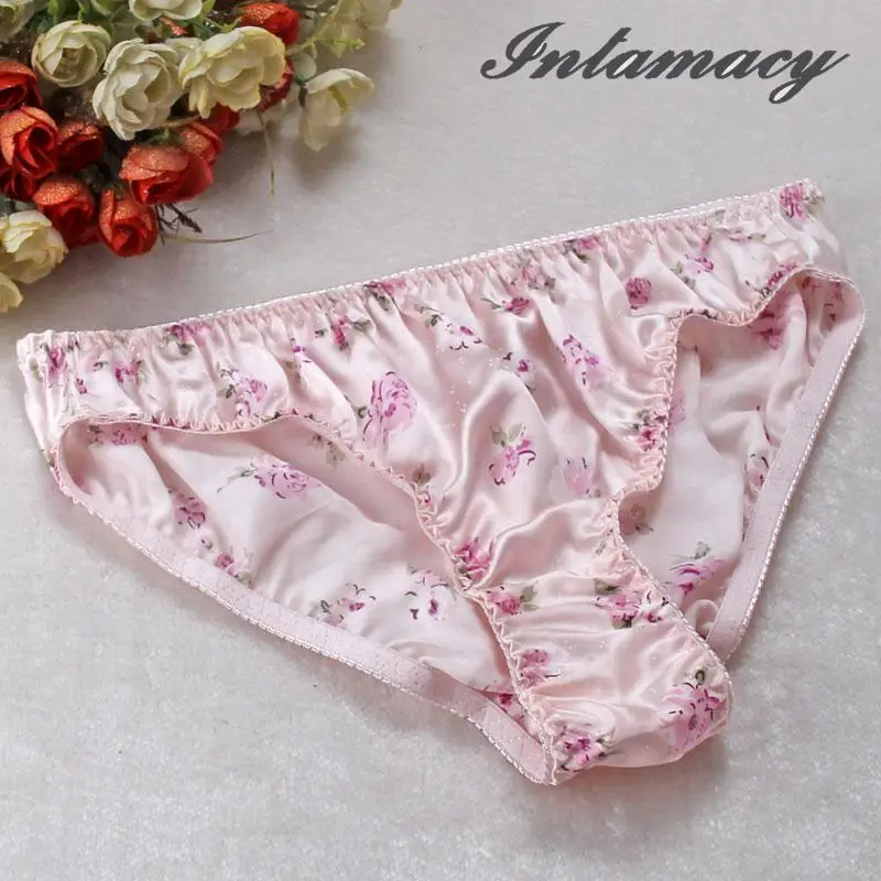 Шелковое нижнее белье больших размеров трусы из 100% шелка и атласа с принтом на