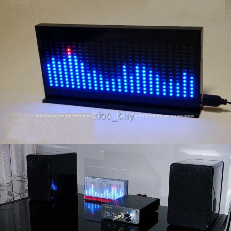 DIY KIT AS1424 цифровой измеритель уровня аудио светодиодный дисплей мигающий музыкальный анализатор индикатор спектра для mp3 Усилитель мощности черный