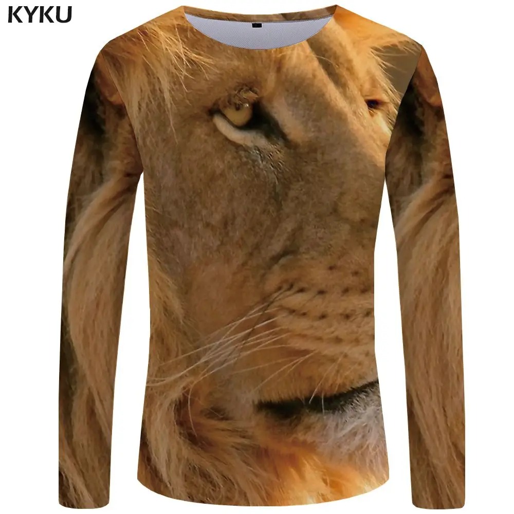 3d t shirt 07 KYKU Тигр Футболка Для мужчин длинная рубашка с рукавами механические забавная футболка s в стиле панк Футболка с принтом Футболка с изображением рок-животного 3d футболка классная Повседневное - Цвет: 3d t shirt 07