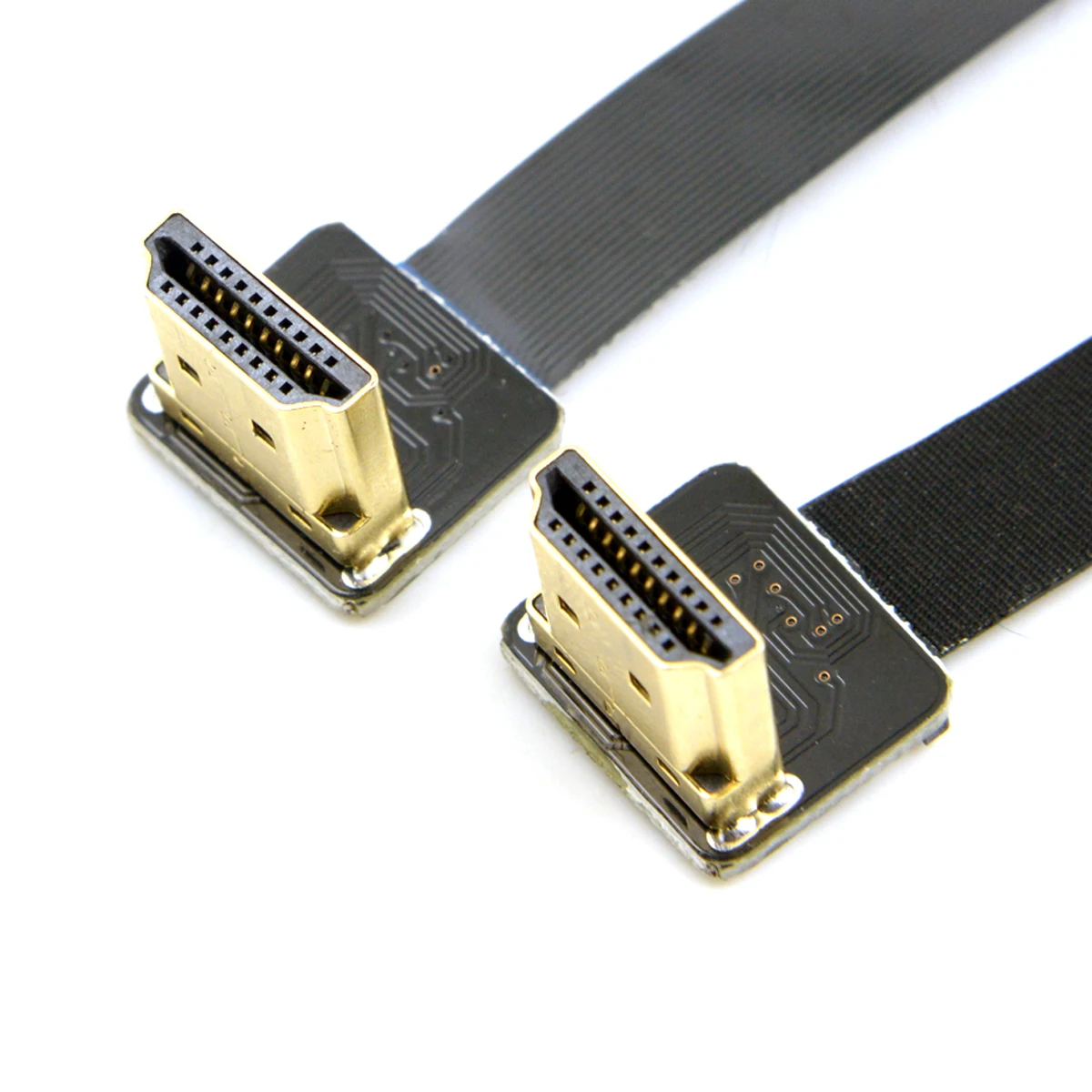 

CY Dual Up Angled 90 Degree HDMI-compatible Type A Male to Male HDTV FPC Flat Cable for FPV HDTV Multicopter Aerial 50cm