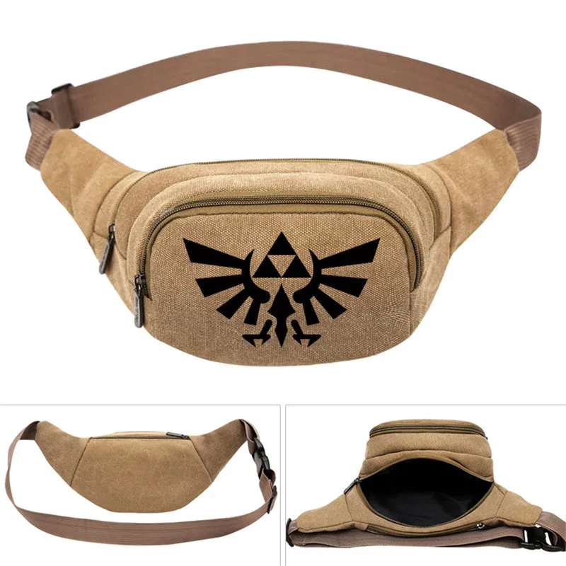Style 15 Одна деталь аниме Law Skull Мужская Женская холщовая сумка на пояс сумка Пояс Путешествия Хип Повседневная сумка Деньги Телефон поясная сумка - Цвет: Style 15