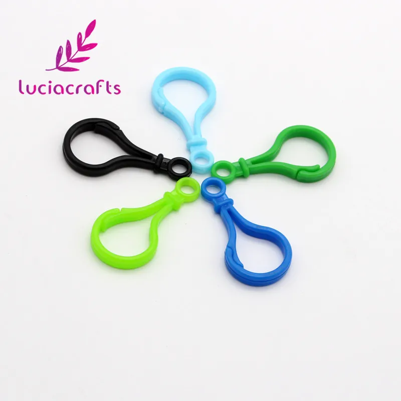 Lucia crafts 12 шт случайная Смешанная пластиковая пряжка брелок для ключей DIY рукоделие багаж ручной работы сумка игрушка кукла инструмент F0601