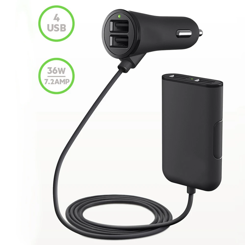 4 USB Порты и разъёмы автомобиля Зарядное устройство Quick Charge быстрой зарядки на