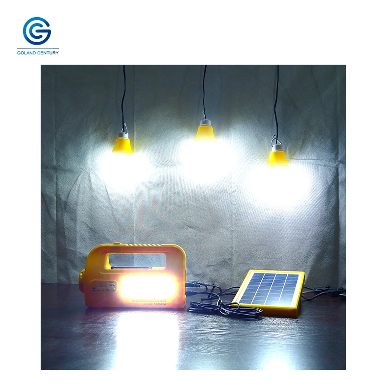 Goland Century SG050 3W, 6 в, 3W, портативный комплект солнечного освещения, многофункциональная домашняя Солнечная генераторная система постоянного тока с fm-радио, адаптер переменного тока