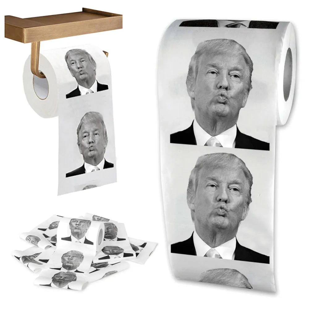 Популярные забавные маленькие рулоны туалетной бумаги Дональд Трамп/холлари