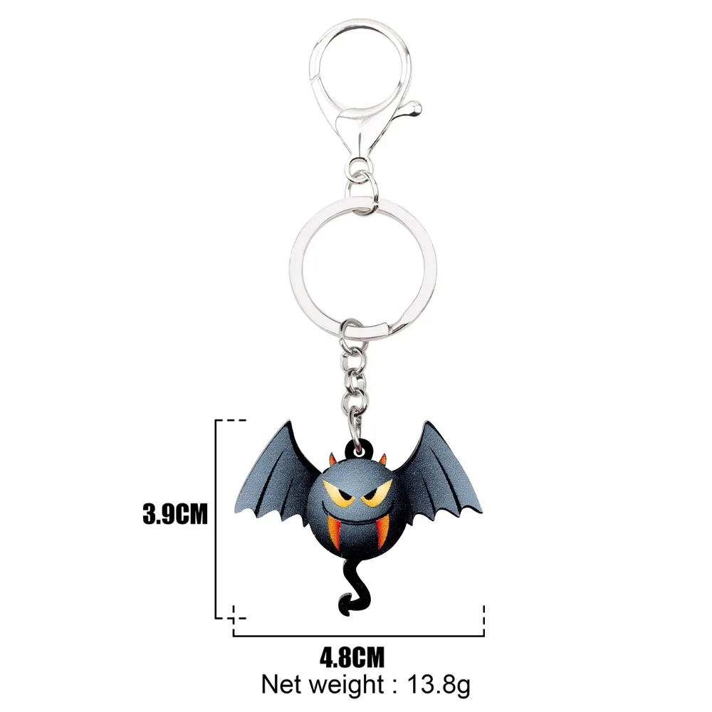Украшения для женщин и девочек Bonsny акриловые Хэллоуина аниме Demon Bat брелок-брелок