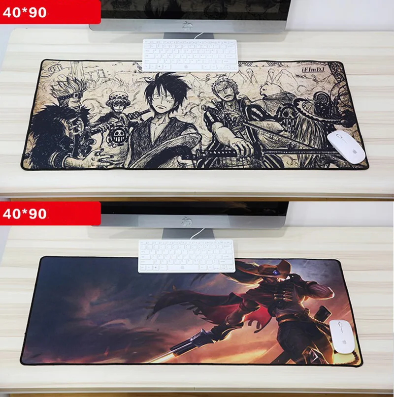 900X400 мм коврик для мыши Аниме оригинальные резиновые игровые mausepad большого размера для клавиатуры мыши стол для компьютера нескользящий коврик