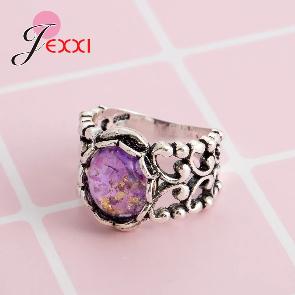 Высококачественные круглые обручальные кольца с фиолетовым огненным опалом для