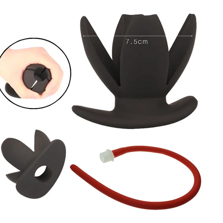 Силиконовый полый Анальная пробка мощный анальный расширитель заднего прохода с