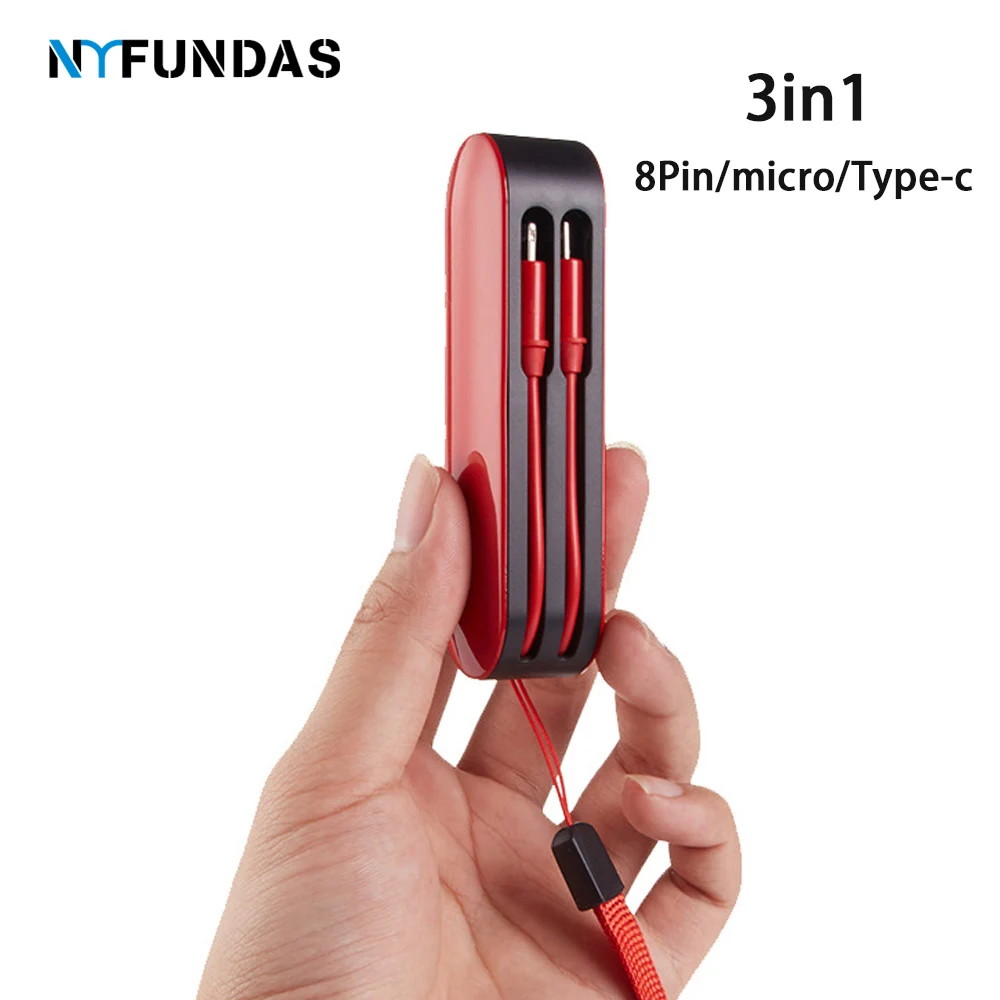 NYFundas 3in1 USB кабель для iPhone 5S 6 7 8 X XS Micro Тип usb C Usbc samsung S9 S8 Быстрая зарядка Зарядное