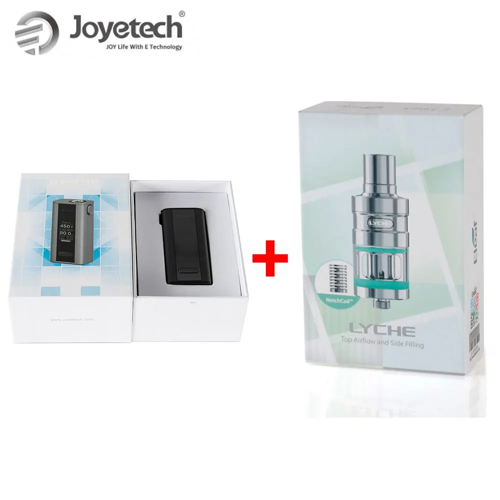 Original Joyetech Cuboid Mini Mod+Lyche Tank Full Kit 80W Built in 2400mAh Battery +Dual Head Electronic Cigarette VS x-priv kit |