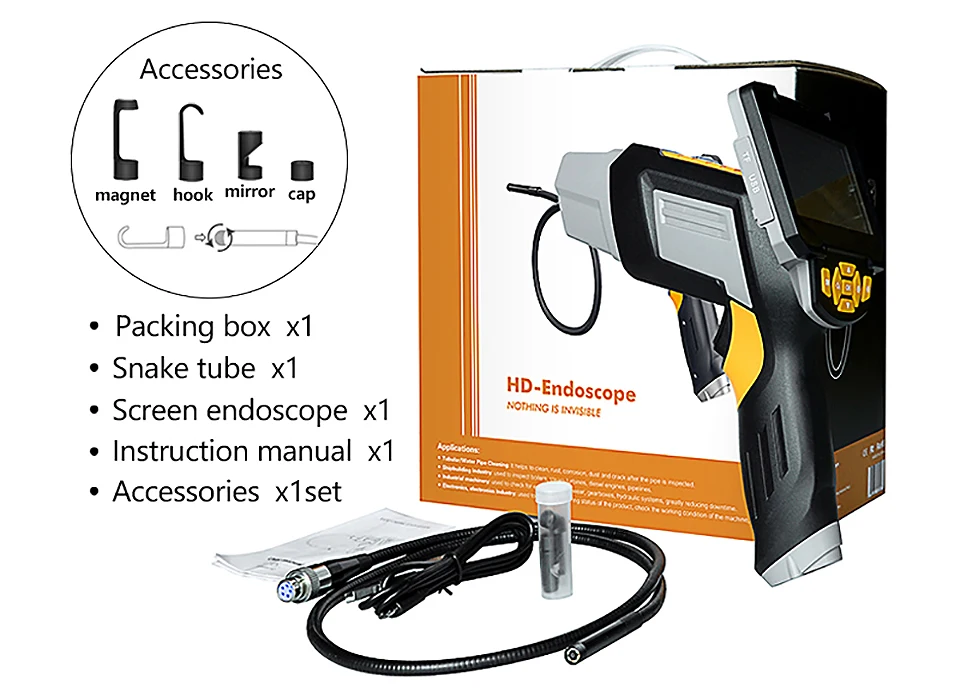 Antscope 4,3 дюймов промышленный эндоскоп 1080P HD 8 мм Инспекционная камера для ремонта авто инструмент змея жесткий ручной Wifi эндоскоп 35