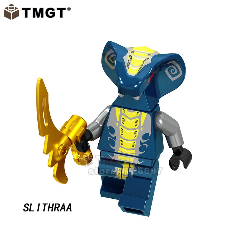 Одиночная Ninja Slithraa Snike Chokun Snappa Wu Shark Army Jelly четыре глаза Garmadon строительные блоки Подарочная игрушка для детей - Цвет: Дерево