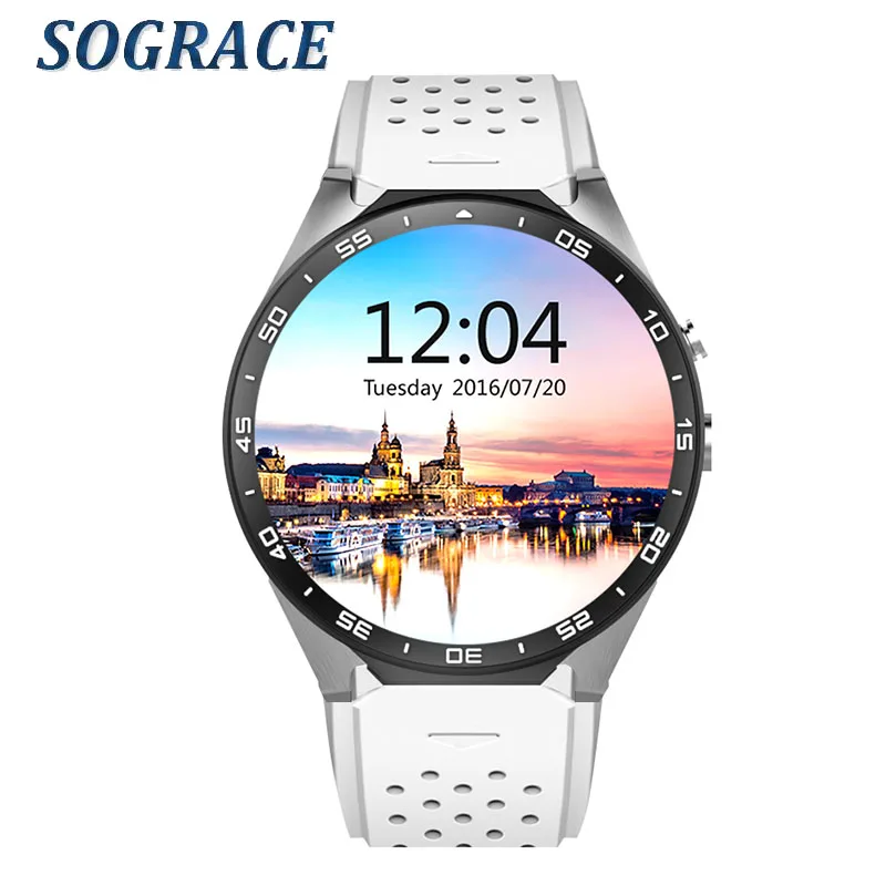 Sograce kw88 Android 5.1 Смарт часы Электроника android 1.39 дюймов MTK6580 SmartWatch Phone Support 3G Wi Fi Nano SIM