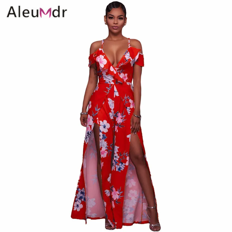 Aleumdr Мода Новые 2017 Лето V образным Вырезом Комбинезон Для Женщин Элегантный