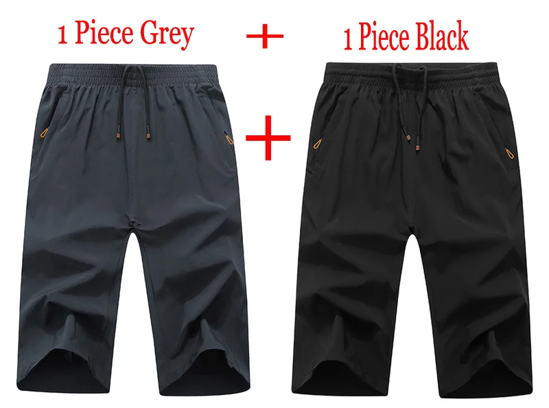 black and Grey 1~ 3 Упаковка размер 8XL 9XL мужские летние пляжные шорты Бермуды мужские повседневные дышащие быстросохнущие шорты для бега мужские шорты - Цвет: black and Grey