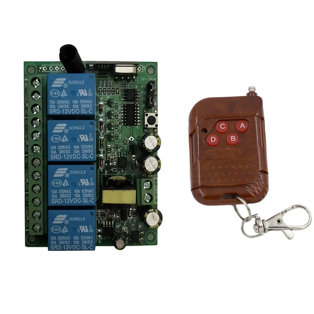 

AC 220 В 4CH 4 CH 10A реле RF беспроводной переключатель системы дистанционного управления беспроводной свет светодиодный переключатель радиоприе...