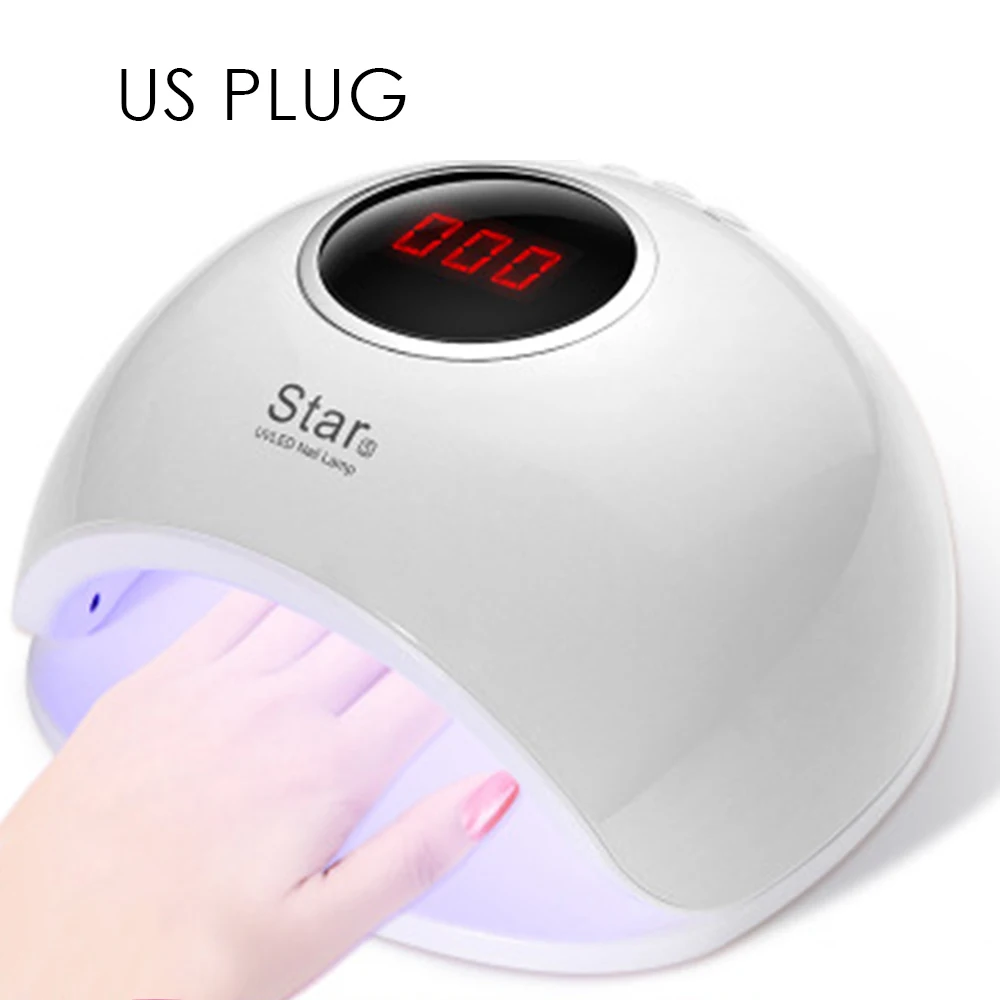 white US Smart5 72 Вт лампа для ногтей Светодиодный УФ-сушилка для гель-лака с таймером сушильная машина лампа для полировки геля Сушилка для ногтей - Цвет: white US