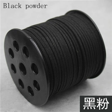 black 100 yards 100 ярдов/diy ювелирные аксессуары проволока 3 мм поверхность золотой порошок бархат кожаный шнур - Цвет: black 100 yards