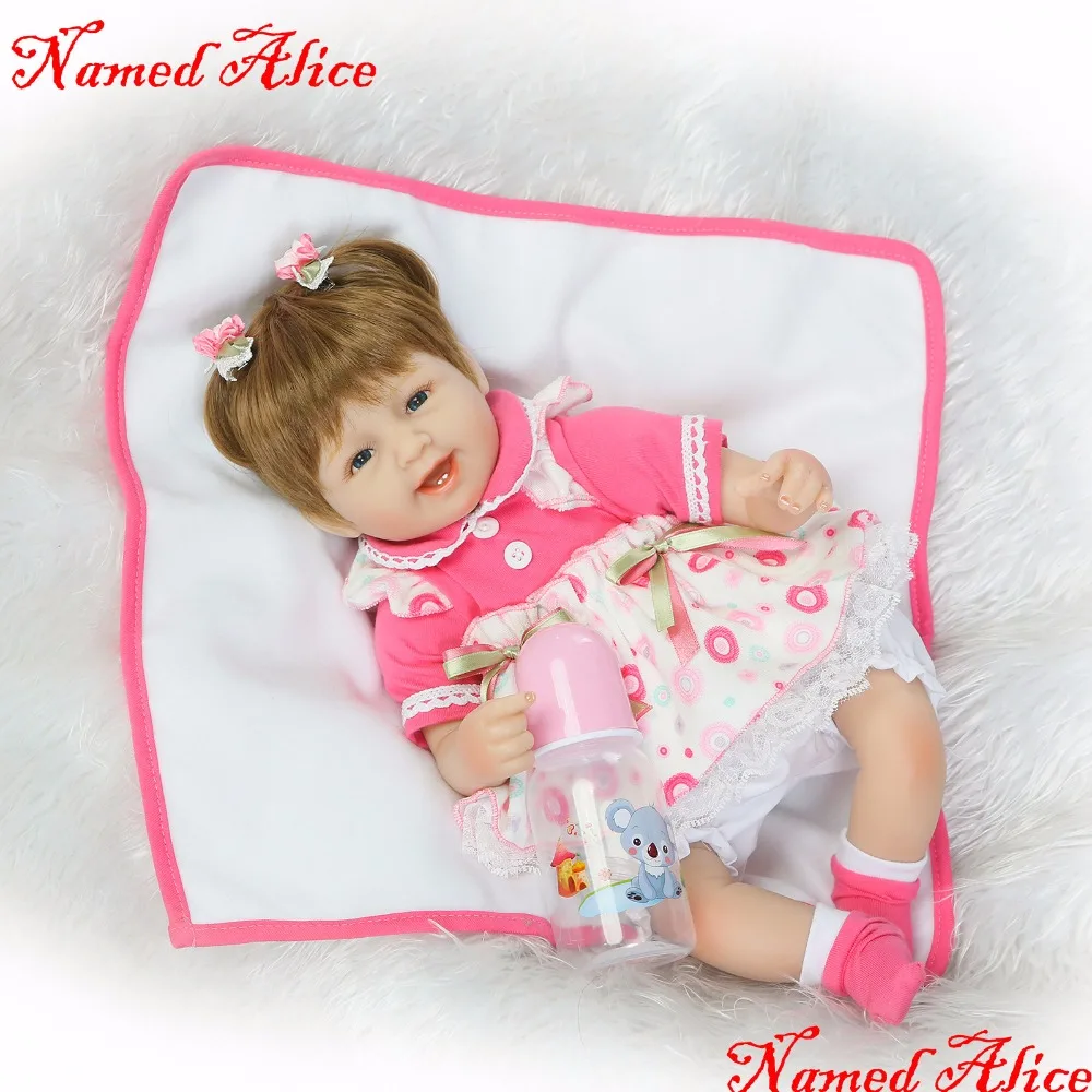 Кукла детская силиконовая 16 дюймов 40 см с париком|kids toys girls|boneca alivetoys girls |